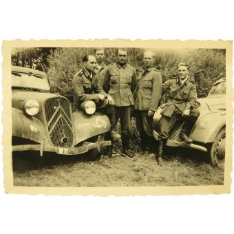 Wehrmacht 2/ Pi.Btl 666, 2 französische Dienstwagen -Peugeot und Citroen. Espenlaub militaria